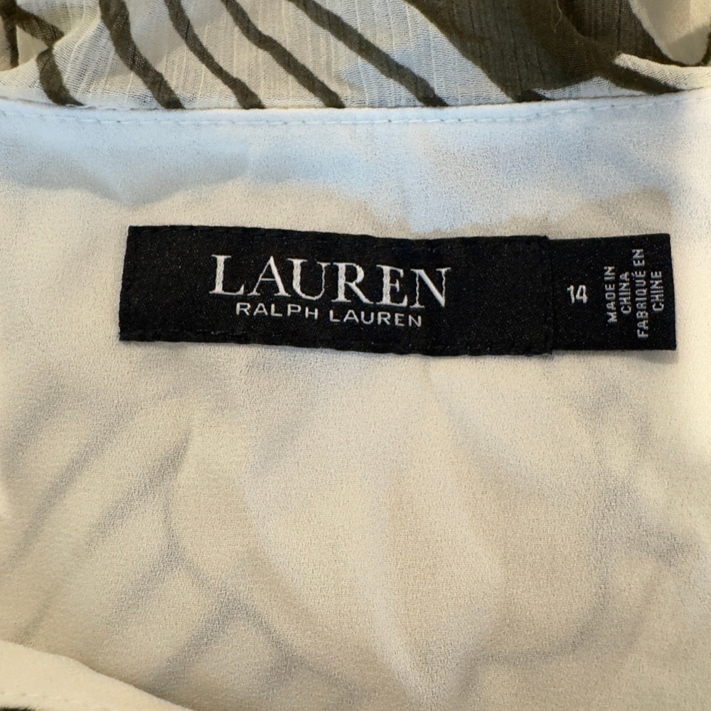 Ralph Lauren Black Label Floral Ruffle Tiered Georgette Dress Women's Size 14 - Picture 6 of 10
